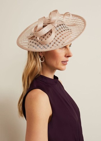 Phase Eight Windowpane Bow Disc Fascinator Hats Cream Canada | NYGZTF-674